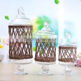 Wholesale glass carboy glass jars with willow decoration