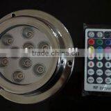 Surface Mount Marine Underwater Boat LED Light 9*5 W in RGB With Wireless Remote Control thumbnail-1