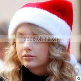 Child Adult Christmas Supplies Handmade Plush Christmas Santa Hat thumbnail-1