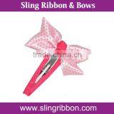 BP-1618 Dots Printed Ribbon Hair Bows For Little Girls thumbnail-1