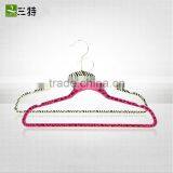 2 colors zebra-stripe red beige magic plastic velvet hanger