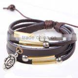 Hot Sale Gold Leather Bracelet Fashion Leather Bracelet With Gold thumbnail-2