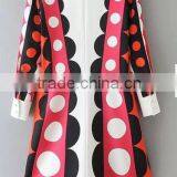 Light Blue Big Lips Print Long Sleeve Silk Dress New Ladies Dress thumbnail-2