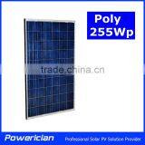 On Grid Solar Panel 255Wp Poly Module for Solar Project OEM Solar for Solar Park thumbnail-1