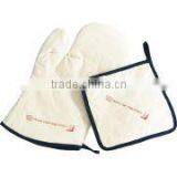 On Sales 2pcs Kitchen Set With Silk Screen Printing Cotton Pot Holder and Oven Mitt thumbnail-2