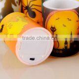 Halloween Flameless Led Wax Candle Led Flicking Candle With Halloween Printing Led Candle With Timer Battery Operated Led Candle thumbnail-3