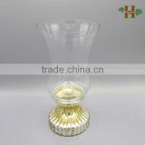 Lantern Shaped Clear Glass Vase With Thick Bottom