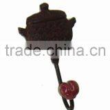 Metal Decorative KETTLE Hook With Ceramic Knob, Home Decoration Hooks, Metal Wall Art Hooks, European Style Hooks, Vintage Hooks thumbnail-1