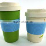 Bamboo Fiber Coffee Mug With Silicone Band thumbnail-1