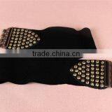Wholesale Decorative Mushroom Rivet Alloy Buckle Women Lady Wide PU Waist Belt thumbnail-3