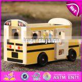 2017 New Design Toddlers go Sightseeing Wooden Bus Toys W04A340 thumbnail-2