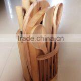 Wooden Knife Block With Three Wooden Utensils, Four Knives and 1chopping Board thumbnail-2