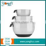 Home Silicone Handles Measuring Bowls 3 Piece Stainless Steel Mixing Bowl Set thumbnail-1