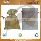 Jute Drawstring Jewellary Pouch With Heart Shape Jute Patch Design