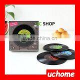 UCHOME Factory Sell Novelty CD Black Disc Silicone Vinyl Record Coaster thumbnail-2