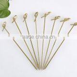 Natural Flat Bamboo Fruit Skewer for Food,salad ,meat With Smooth Color Surface thumbnail-4