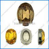 Rhinestone 3002 10x14 Sew On Foiled Oval Fancy Crystal Stone thumbnail-2