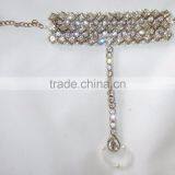 GOLD CRYSTAL Single Bracelet With Ring Free Size thumbnail-2