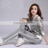 2016New Wholesale Printed Women Sports Hoodies Suit thumbnail-2