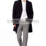 2014 Winter Season Hot Selling Fashion Design Black Lapel Slim Fit Mens Cashmere Men Coat thumbnail-3