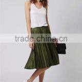 High Quality Women Petite Pleat Midi Skirt Satin Pleated Midi Skirt Plus Size Women Clothes thumbnail-3