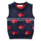Organic Cotton Baby Clothing Children Knitting Fish Pattern Sweater Infant Knit Vest Sweater thumbnail-2