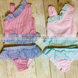 Wholesale Grils Monogrammed Seersucker Swimsuit Embroidered Baby Swimwear thumbnail-1