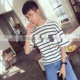 2016 New Fashion All Match Loose Half Sleeve Striped T-shirts thumbnail-5