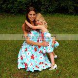 Match Mom And Daughter Dress Girls Vintage Flower Beautiful Twril Dress thumbnail-4