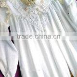 Girls Classic Long Sleeved Vintage Lace Embellished Nightgown Baby Kids Christmas Sleepwear 100% Cotton Lace Crochet Dress thumbnail-5