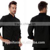 Guangzhou Uniforms Manufacturer New Design Black Cotton Fabric Unisex Chef Cook Uniform Kitchener Uniforms thumbnail-1