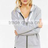 Relax Fit Zip-Up Oversized Hoodie Women Finished Hem Sweatshirt thumbnail-2