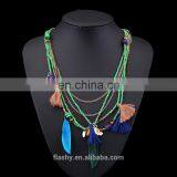 New Fashion Feather Women Necklace Beaded Necklace Chains Jewelry thumbnail-2