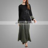 2017 Modest Designer Beaded Baju Kurung Malaysia Baju Melayu Islamic Women Suits thumbnail-5