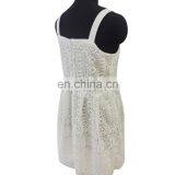 Sweet Girls Summer Style White Lace Knee Length Spaghetti Strap Dress thumbnail-4