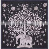 Elephant Decorative Bohemian Hippie 100% Cotton Twin Size Wall Hanging Indian Tapestry thumbnail-1