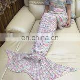 New Arrival Spring Winter Mermaid Tail Sofa Blanket Super Soft Warm Handmade Crocheted Blanket Knitting Wool For Adult thumbnail-5