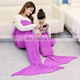 Hot sale custom logo adult children mermaid tail blanket