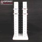 Floor Double Pillars Wood Sunglasses Display Rack With Chroming Metal Pins thumbnail-3