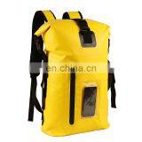 High Quality Sports Backpack Waterproof Roll Top Dry Bag With Mobile Pocket For hiking