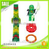JSTOYS Funny Plastic Building Block Electronic Watch With Minifigures for Kids