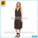 OEM Maternity Clothes Factory Black Casual Maxi Dress for Pregnant Women thumbnail-2