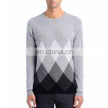 Men's Color Block Knitted Cashmere Pullover Sweater thumbnail-1