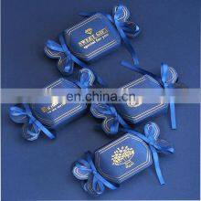 Exquisite Blue Candy Box Sweet Gift Paper Box for Wedding Chocolate Box With Ribbon Seal thumbnail-2