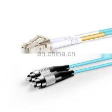 LC UPC to FC UPC Duplex 2.0mm PVC(OFNR) OM4 Multimode Fiber Optic Patch Cord Cable