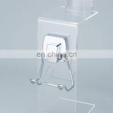 Powerful Vacuum Suction Cup Double Hooks Holder for Towel Robe and Loofah-Steel Double Hook for Bathroom and Kitchen Chrome thumbnail-2