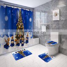 Luxury Famous Brand Latest Linen Custom Bathroom Shower Curtain and Rugs thumbnail-3