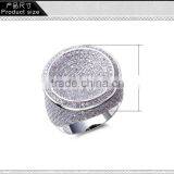 Round Shape CZ Micro Pave Setting Wedding for Bride Very Big Deluxe Statement Ring thumbnail-6