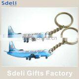 Promotional Custom Printed Epoxy Airplane Metal Keychain thumbnail-1