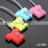 T-shirt Shaped Resettable 3 Digit Travel Luggage Suitcase Alloy Padlock Steel Wire Changeable Combination Lock thumbnail-1